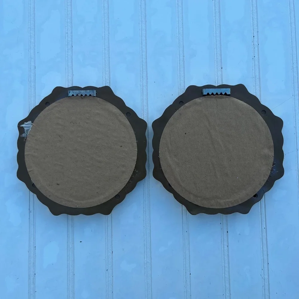 Burwood 4443 Home Interiors Gold Tone Small Octagon Mirrors Pair Vintage Ornate